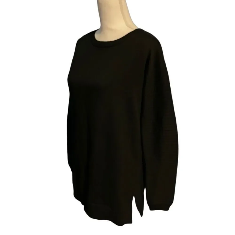 MICHAEL Michael Kors Cotton Blend Long Sleeve Knit Pullover Sweater Black Small - Picture 3 of 6
